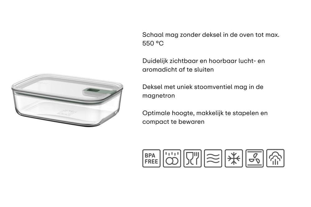 Mepal Tarro de Cristal EasyClip Nordic Sage - 450 ml