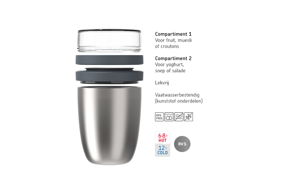 Mepal Thermos Yogurtera / Lunchpot Ellipse Nordic Sage - 500 ml + 200 ml