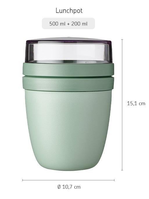 Mepal Yogurtera / Lunchpot Ellipse Vivid Mauve - 500 ml + 200 ml