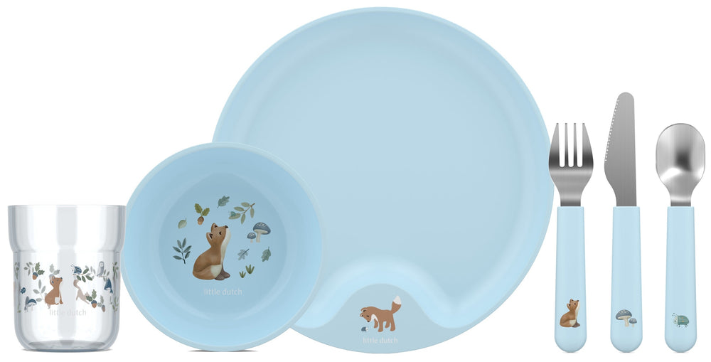 Mepal Set de vajilla infantil Mio Forest Friends 6 piezas - cubiertos, plato, bol y vaso