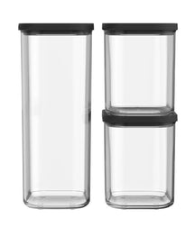 Mepal Tarros de Almacenamiento set Modula Negro 3 piezas
