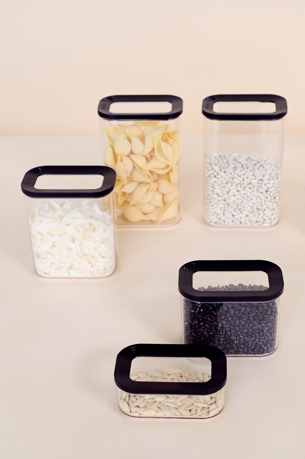 Mepal Tarros de Almacenamiento set Modula Negro 3 piezas