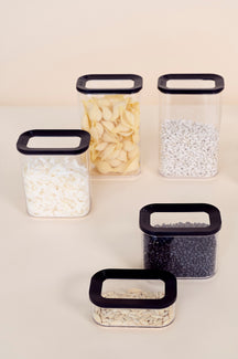 Mepal Tarros de Almacenamiento set Modula Negro 3 piezas