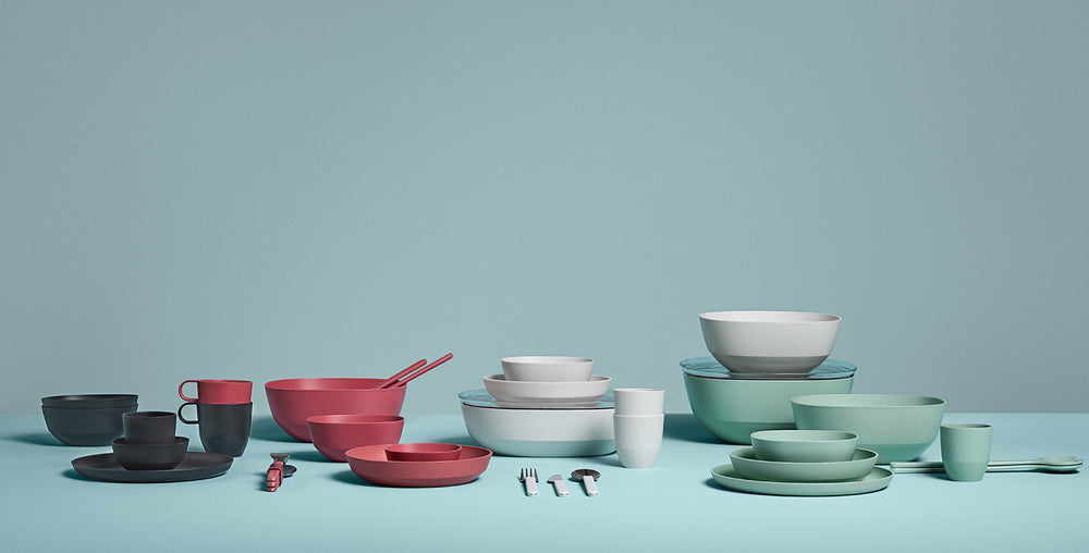 Mepal Set de vajilla Silueta Nordic White 8 piezas / 2 personas - 2 platos, 2 platos hondos, 2 cuencos y 2 tazas