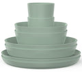 Mepal Serviesset Silueta Nordic Sage 8 piezas / 2 personas - 2 platos, 2 platos hondos, 2 cuencos y 2 tazas