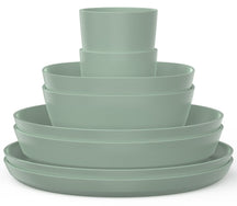 Mepal Serviesset Silueta Nordic Sage 8 piezas / 2 personas - 2 platos, 2 platos hondos, 2 cuencos y 2 tazas
