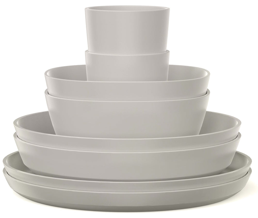 Mepal Set de vajilla Silueta Nordic White 8 piezas / 2 personas - 2 platos, 2 platos hondos, 2 cuencos y 2 tazas