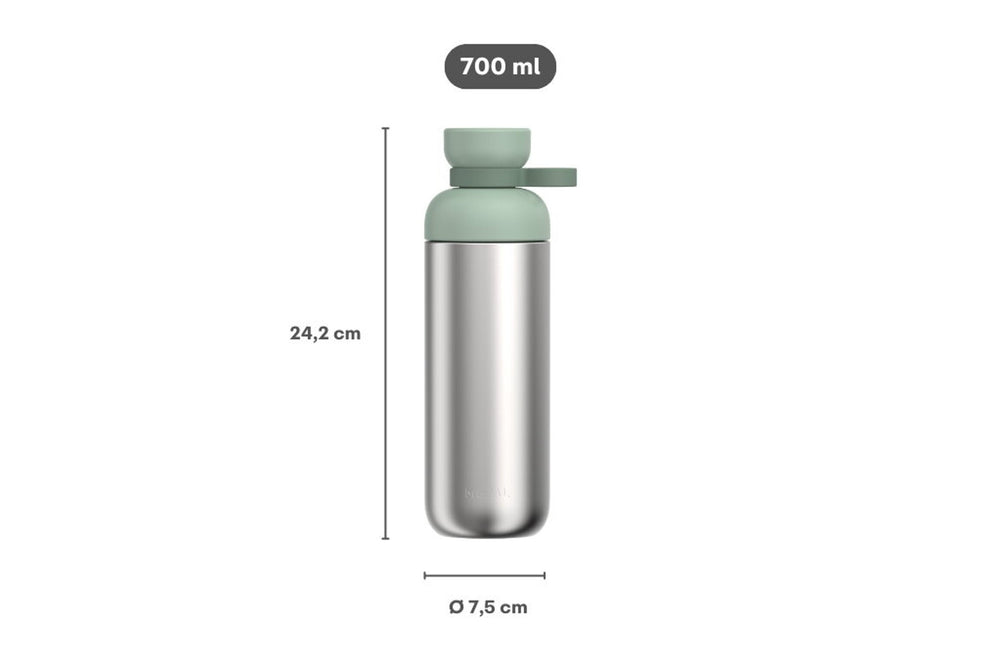 Mepal Botella de Agua Vita Nordic Sage - Acero Inoxidable - 700 ml