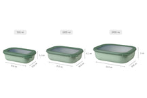 Mepal Contenedores de alimentos Cirqula Nordic Black Rectangulares 3 piezas - 500 ml + 1 litro + 2 litros
