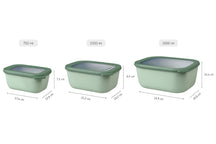 Mepal Contenedores de alimentos Cirqula Nordic Black Rectangular 3-piezas - 750 ml + 1.5 litros + 3 litros