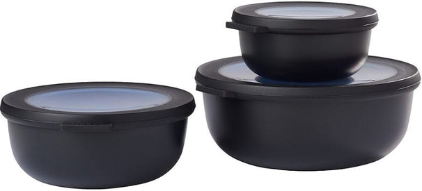 Mepal Contenedores Cirqula Nordic Black Redondos 3 piezas - 350 ml + 750 ml + 1.25 litros