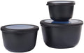 Mepal Contenedores Cirqula Nordic Black Redondo 3 piezas - 500 ml + 1 litro + 2 litros