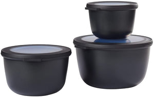 Mepal Contenedores Cirqula Nordic Black Redondo 3 piezas - 500 ml + 1 litro + 2 litros