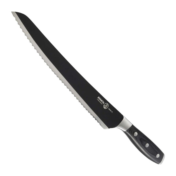 Messermeister Cuchillo para brisket / Cuchillo para carne dentado Avanta BBQ 25 cm - Hoja de titanio negra