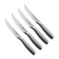 Messermeister Steakmessen Avanta 13 cm 4 stuks met RVS heft, vrijstaand op witte achtergrond