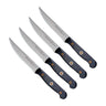 Messermeister Steakmessen Custom 12 cm 4 stuks met blauw-grijs heft, vrijstaand op witte achtergrond