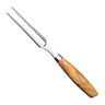 Messermeister Vleesvork Oliva Luxe 16 cm met olijfhouten heft, vrijstaand op witte achtergrond