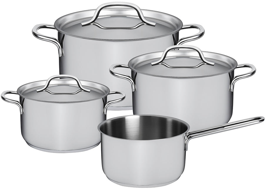 Juego de ollas Sola Mirage 4 piezas Acero inoxidable - Olla de cocina ø 16, 18, 20 cm y cazo ø 16 cm - apto para todas las fuentes de calor