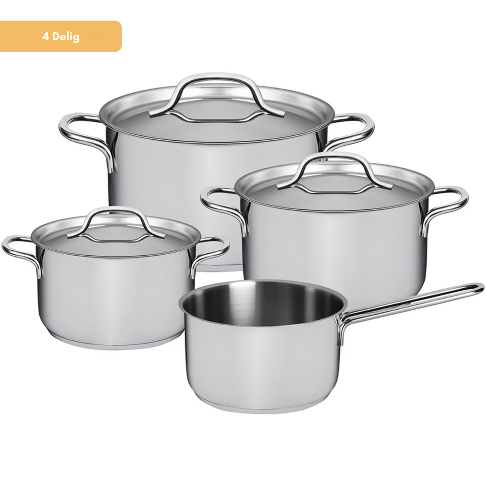 Juego de ollas Sola Mirage 4 piezas Acero inoxidable - Olla de cocina ø 16, 18, 20 cm y cazo ø 16 cm - apto para todas las fuentes de calor