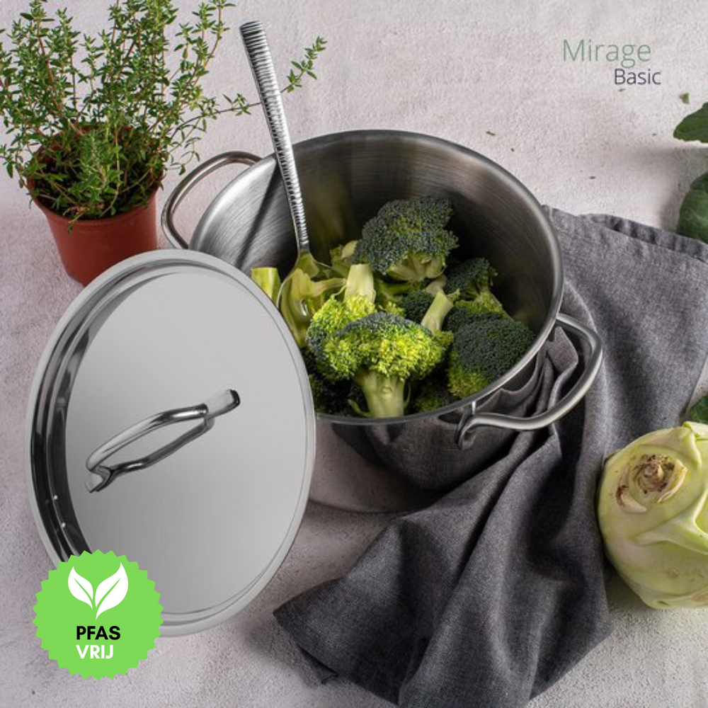 Juego de ollas Sola Mirage 4 piezas Acero inoxidable - Olla de cocina ø 16, 18, 20 cm y cazo ø 16 cm - apto para todas las fuentes de calor