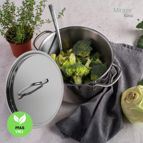 Juego de ollas Sola Mirage 4 piezas Acero inoxidable - Olla de cocina ø 16, 18, 20 cm y cazo ø 16 cm - apto para todas las fuentes de calor