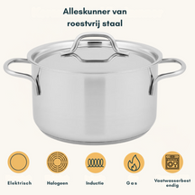 Juego de ollas Sola Mirage 4 piezas Acero inoxidable - Olla de cocina ø 16, 18, 20 cm y cazo ø 16 cm - apto para todas las fuentes de calor