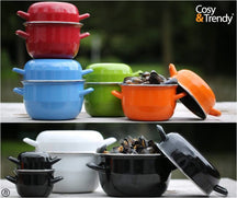 Cosy & Trendy Olla para mejillones - Negro - ø 20 cm / 3.3 litros - capa antiadherente esmaltada