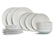 Juego de vajilla Cosy & Trendy Murano 18 piezas / 6 personas - 6 platos de cena, 6 platos de desayuno y 6 platos hondos