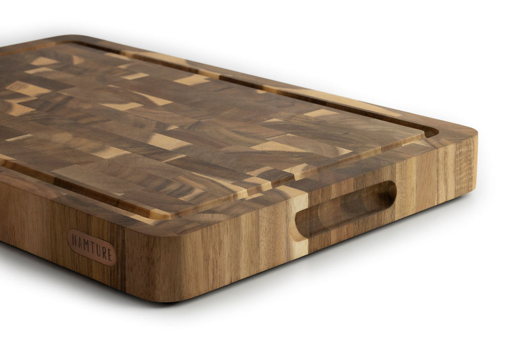 Namture Set de Tablas de Cortar Acacia Madera de Fin de Grano 2 piezas - M & XL - Tablas de Cortar y Preparar de Madera