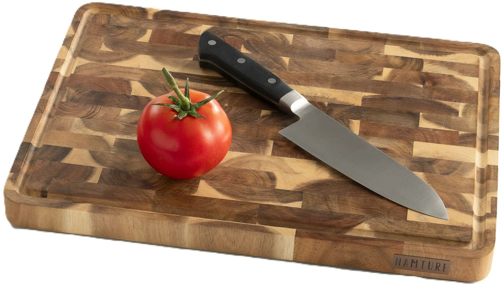 Namture Set de Tablas de Cortar Acacia Madera de Fin de Grano 2 piezas - M & XL - Tablas de Cortar y Preparar de Madera
