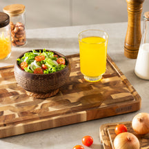 Namture Set de Tablas de Cortar Acacia Madera de Fin de Grano 2 piezas - M & XL - Tablas de Cortar y Preparar de Madera