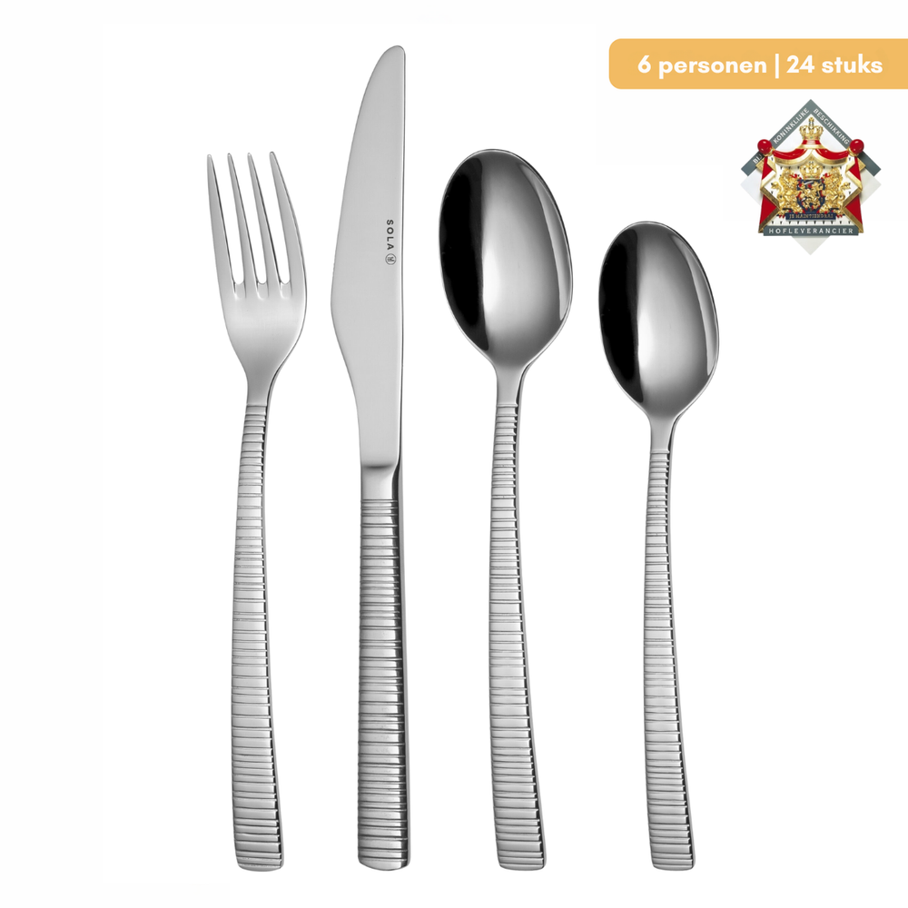 Sola Juego de cubiertos Bali - acero inoxidable 18/10 - 24 piezas / 6 personas