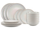 Cookinglife juego de vajilla Nola Beige reactive glaze 18 piezas / 6 personas - 6 platos de cena, 6 platos de desayuno y 6 cuencos