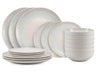 Cookinglife juego de vajilla Nola Beige reactive glaze 18 piezas / 6 personas - 6 platos de cena, 6 platos de desayuno y 6 cuencos