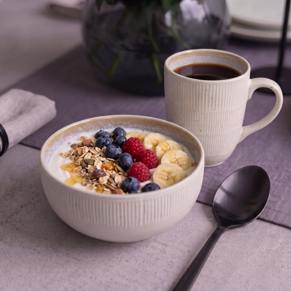 Cookinglife Tazas Nola Beige 350 ml - 6 Piezas
