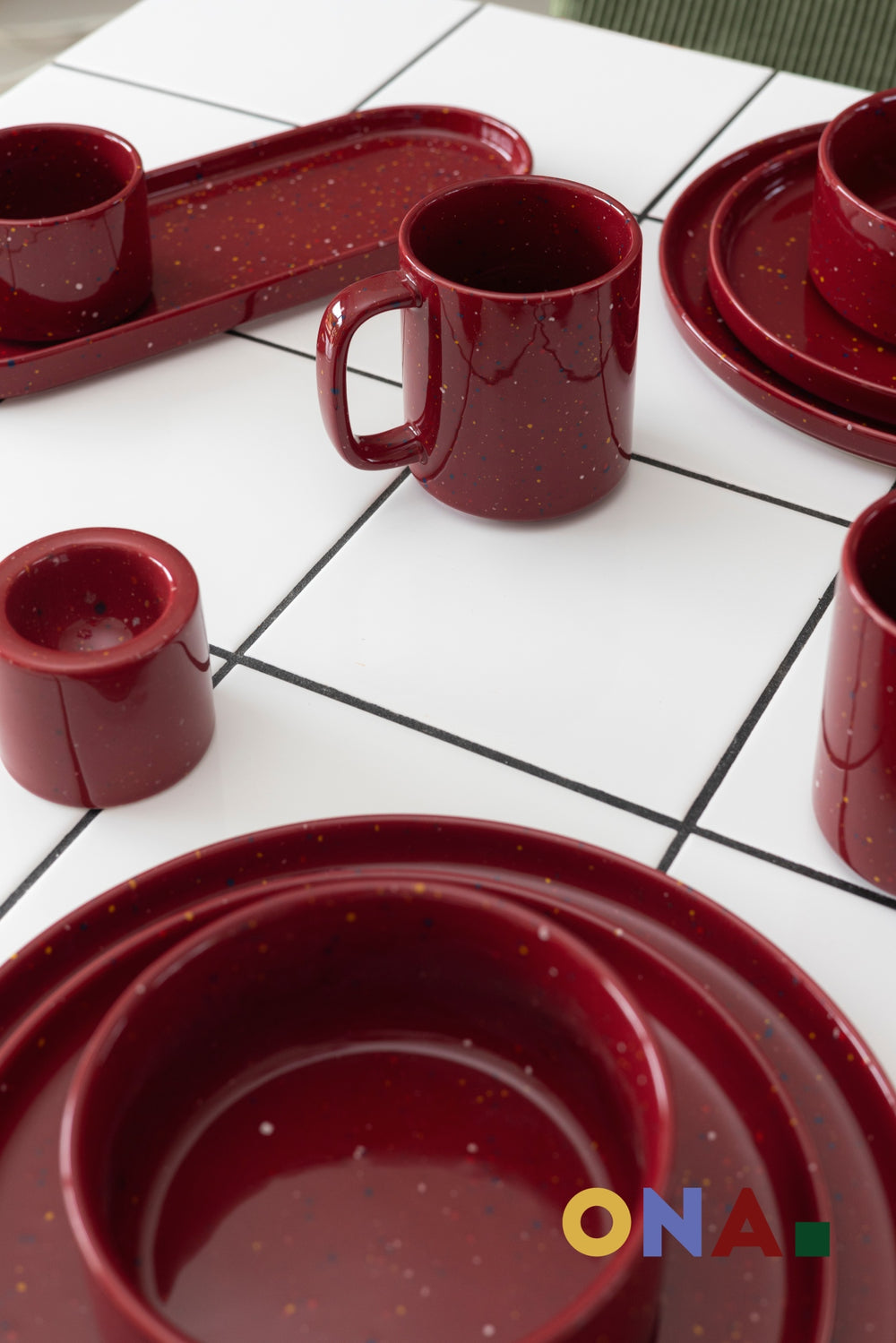ONA Cuencos / Cuencos Fika Burgundy ø 13 cm - 4 Piezas
