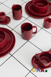 ONA Tazas Fika Burgundy 330 ml - 4 piezas