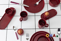 ONA Platos de Cena Fika Burgundy ø 25 cm - 4 Piezas