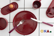 ONA Platos de Cena Fika Burgundy ø 25 cm - 4 Piezas