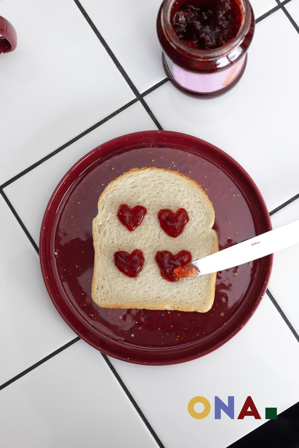 ONA Platos de desayuno / Platos de postre Fika Burgundy ø 20.5cm - 4 piezas