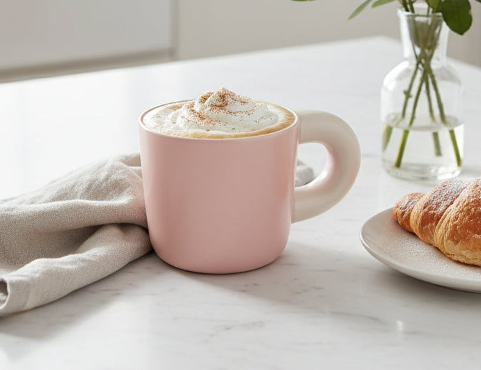 Un latte aterciopelado con un toque de caramelo y una pizca de canela. Puro placer en una taza.