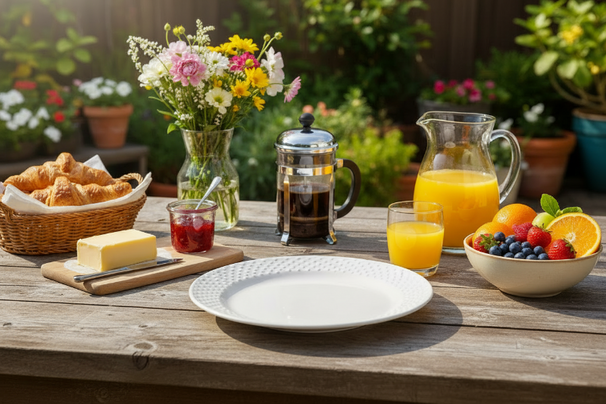 Cookinglife Platos de Desayuno / Postre - CampVibe - Exterior - Plástico - Irrompibles - Blanco ø 21 cm - 4 piezas