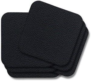 Posavasos Cookinglife - Cuero vegano - Negro - 10 x 10 cm - 6 unidades