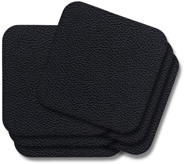 Posavasos Cookinglife - Cuero vegano - Negro - 10 x 10 cm - 6 unidades