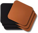 Posavasos - Cuero vegano - Negro / Cognac - reversible - 10 x 10 cm - 6 unidades - Cookinglife