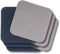 Posavasos - Cuero vegano - Gris / Azul - reversible - 10 x 10 cm - 6 unidades - Cookinglife
