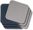 Posavasos - Cuero vegano - Gris / Azul - reversible - 10 x 10 cm - 6 unidades - Cookinglife