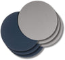 Posavasos - Cuero vegano - Gris / Azul - reversible - ø 10 cm - 6 unidades - Cookinglife