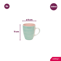 Tazas Cookinglife Pastel Harmony 340 ml - 6 piezas