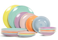Cookinglife Juego de Vajilla Pastel Harmony 18 piezas / 6 personas - 6 platos llanos, 6 platos para desayuno y 6 platos hondos